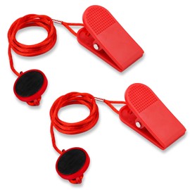 2pcs Universal Treadmill Magnet Safety Key, Round Large Plastic Treadmill Key Replacement Magnetic Safety Switch Treadmill Emergency Stop Magnet Running Machine Accessories(Red)