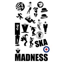 PopArtUK POSTER - # 8 - SKA - MOD BAND - 1980's Music - Madness, Suggs - A3 Matte Plastic Poster Print Sign for Living Room Decor