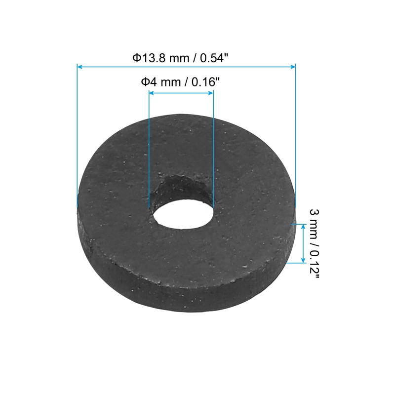 PATIKIL M4 Rubber Flat Washer, 16 Pack 4mm ID 13.8mm