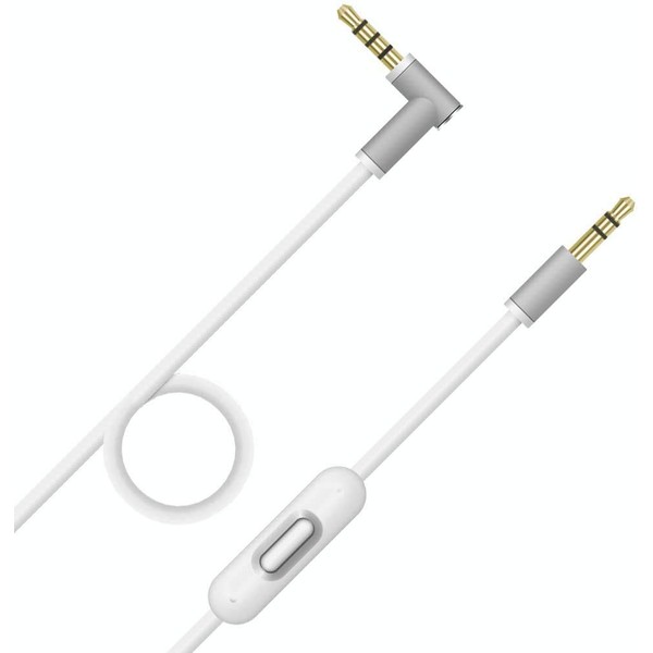 KAPON Beats Replacement Audio Cable Cord Wire with in-line Microphone and Control for Beats by Dr Dre Headphones Solo Studio Pro Detox Wireless Mixr Executive Pill (White)