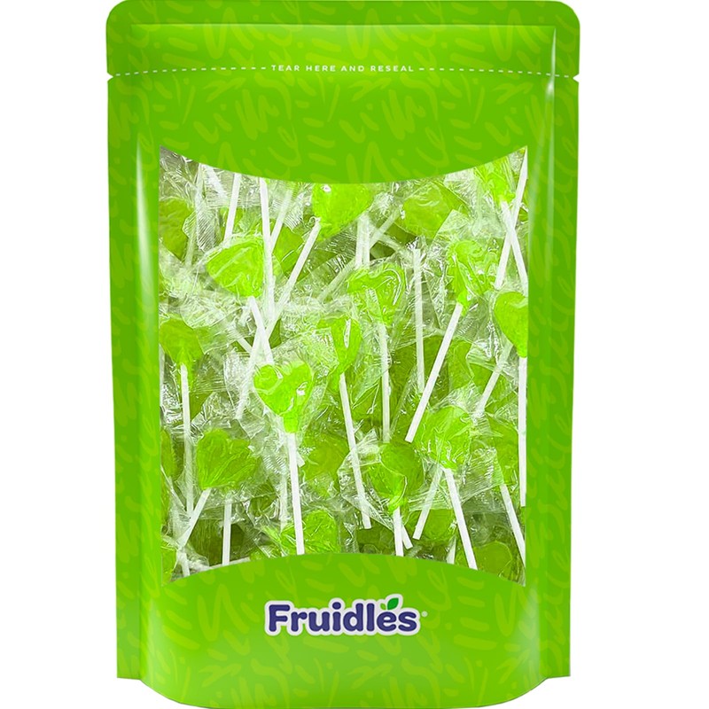 Fruidles Lollipops Mini Heart Shaped Flavored Delicious Lollipop, Individually Wrapped,