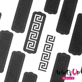 Whats Up Nails - Greek Nail Vinyl Stencils for Nail Art Design (2 Sheets, 40 Stencils Total)