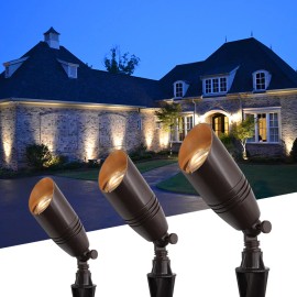 LT2105A 2700K-6000K IP65 12 Volt Garden Spike Low Voltage Landscape Spot Light AluminumColor: Brown, Emitting Color: White, Lamp Power(W): 0