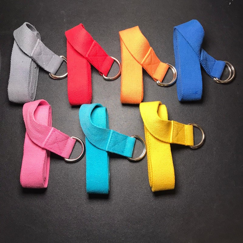 D-Ring Buckle Cotton Belt for Yoga Stretching Exercise Durable Flexible