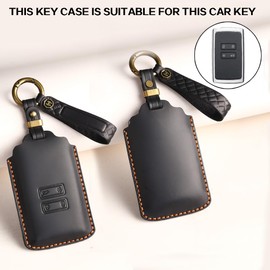 Black Car Key Card Case Top Layer Cowhide Genuine Leather Car Key Protective Case for Renault Clio Megane Koleos Kadjar Kangoo Twingo Talisman Captur Espace Dacia Duster 4 buttons Key