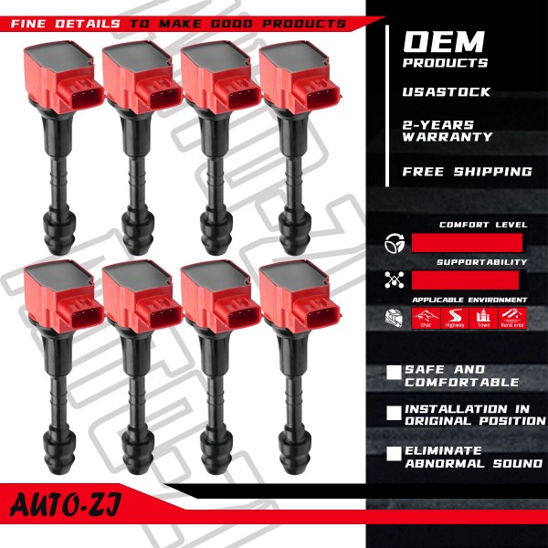 auto_zi 8X High Energy Ignition Coil for Nissan Armada Titan