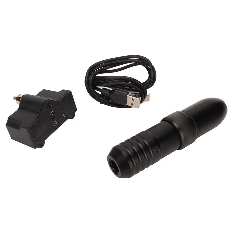 Wireless Tattoo Pen Kit LCD Alloy Adjustable RCA Interface Rotary
