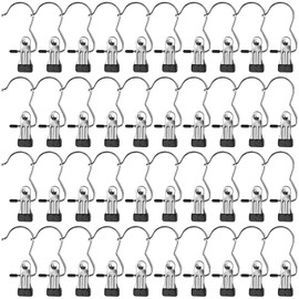 Tosnail 40 Pieces Boot Hanger Clips, Stainless Steel Laundry Hooks, Closet Hanging Clips, Space Saving for Jeans, Hats, Tall Boots, Towels