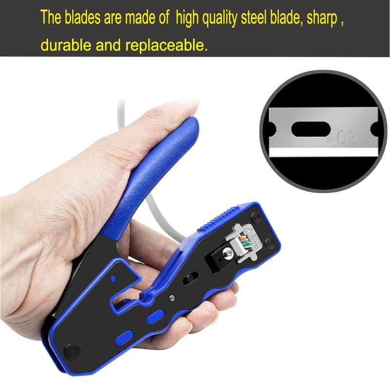 RJ45 Crimp Tool Kit Ethernet Crimping Tool Wire Crimper Stripper