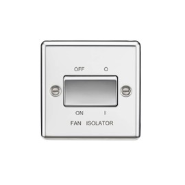 Knightsbridge CL11PC 10AX 3 Pole Fan Isolator Switch - Rounded Edge Polished Chrome