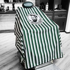 Lead Salon Cheongdam Barber Shop Men's Hair Down Perm Cut and Color Shaving Beauty Gown Large Size, 1 Piece, Striped / 리드살롱 청담 바버샵 남성 헤어 다운펌 커트보 염색보 면도 미용 가운 대형, 1개, 스트라이프