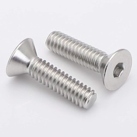 5/16-18 x 3/4" Flat Head Socket Cap Screws Countersunk Bolts, Allen Socket Drive, Stainless Steel 18-8 (304), Fully Threaded, Bright Finish, 15 PCS