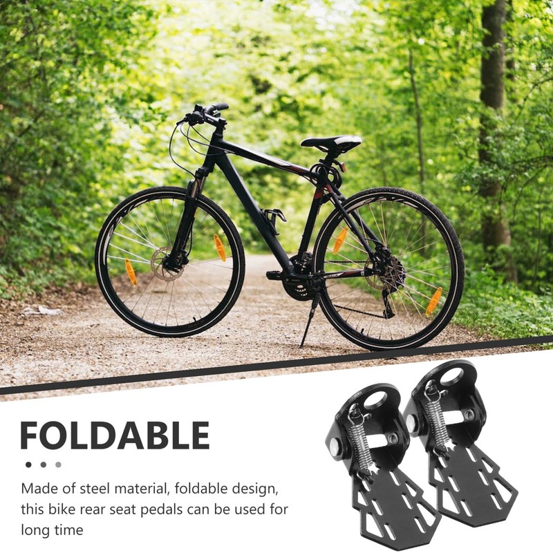 iplusmile Bicycle Step Two-Seater Hub Step Bicycle Peg Folding (Black)