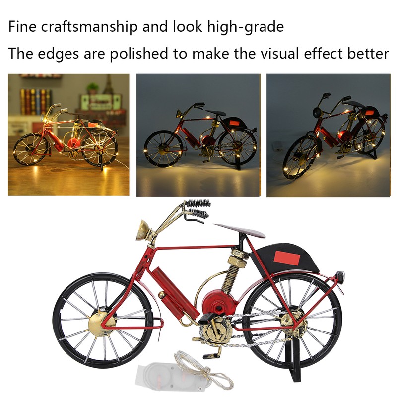 Red Mini Modern Bicycle Model Artwork Home Shop Decoration Ornament