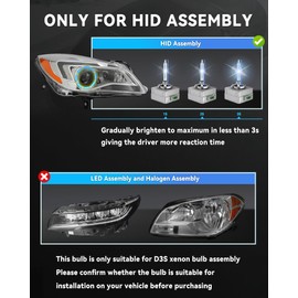 TOPLYGS D3S HID Headlight Bulbs Xenon, 8000K White Blue, 35W Replacement 66340 42403 42302 Head Lights, 6800 Hours Long Lifespan, Pack of 2