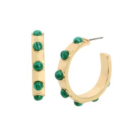 Robert Lee Morris Soho Malachite Hoop Earrings