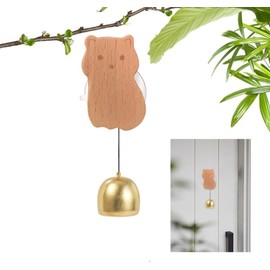Shopkeepers Bell, Wood Door Chime Hanging Door Bell Jingle Bells Animal Metal Doorbell with Suction Cup for Door Opening Business When Entering Decoration（Kitten） (Kitten)