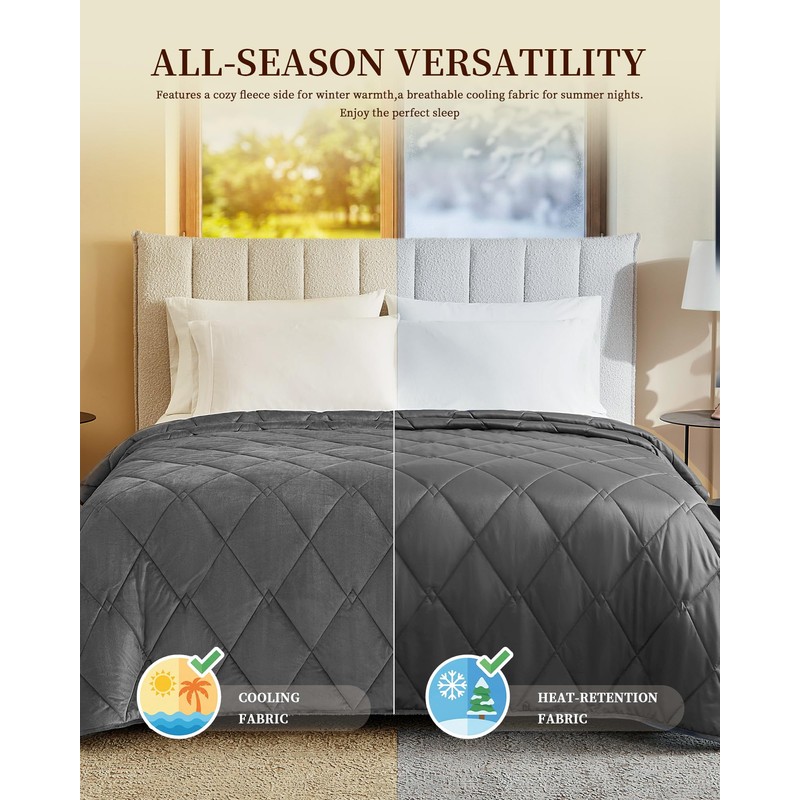 L'AGRATY King Size Weighted Blanket for Adults 30lbs, 88"x104" Cooling