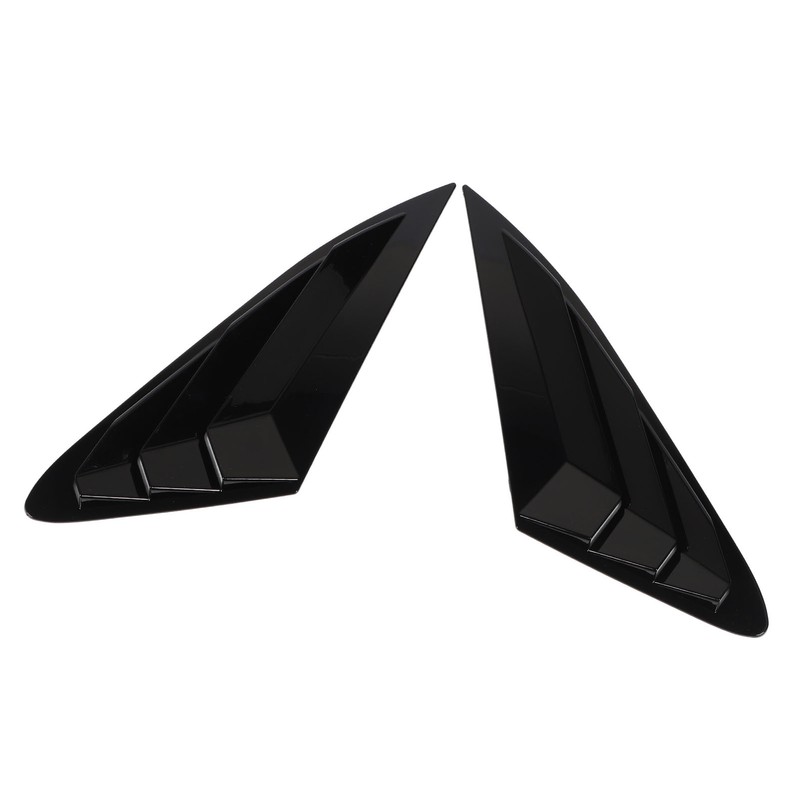 2PCS Rear Side Window Louver Gloss Black Sporty Look Scratch