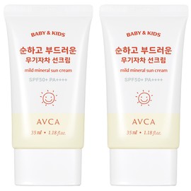 아브카 AVCA [Abka][1+1] Baby and Kids Low Irritation Non-Chemical Sunscreen SPF50+ PA++++ 35ml