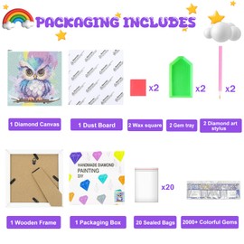 Arts and Crafts for Kids Ages 8-12 - Diamond Art Kits for Kids - Diamond Art Painting with Wooden Frame - Crafts for Girls 8-12 - GEM Art Supplies Dots for Adult Beginners Home Wall Decor Gifts