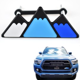 Boigoo 3-Color Stripe Grille Emblem Badge Sticker - Blue/White Compatible with Tacoma Style Body Decoration Accessories (Mountain Style)