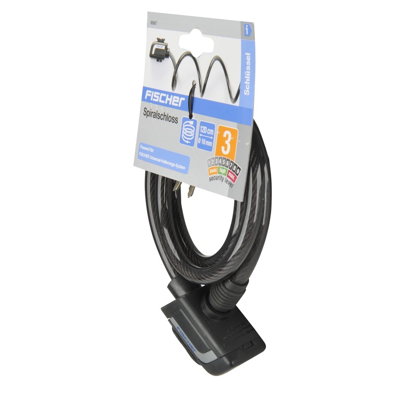 FISCHER 85907 Spiral Lock Length 120 cm Black