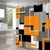 Orange Geometric Shower Curtain Black White and Gray Abstract Minimalist