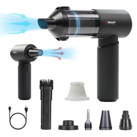 Wagan EL7209 Cordless Car Vacuum with Air Blower, Brushless Motor 16000Pa Strong Suction, Rechargeable Mini Handheld Vacuum Cleaner with USB-C, Portable Dust Cleaner and Blower for Car, Home, Office