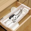 Gulfmew 1 Pack Deep Drawer Organizer Bins, Adjustable Sliding Drawer