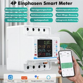 WiFi Electricity Meter 3 Phase 100 A 380 V AC Three-Phase Meter Smart Meter Two-Direction Meter with Time Control / Under Voltage / Over Current / Three-Phase Asymmetry / Phase Loss Protection with Current Transformer