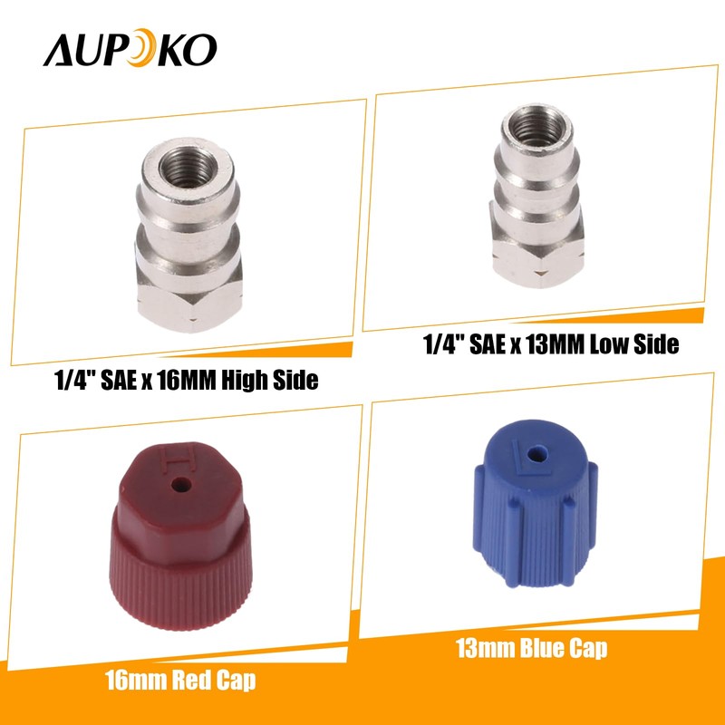 Aupoko 2 Sets R12 R22 to R134A Retrofit Valve Kit,