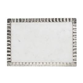 Godinger Ripple Silver Marble Tray 18X12