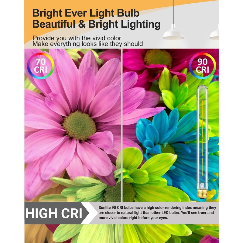 LVYE E26 Tubular Bulbs 6W, Dimmable Led Light Bulbs 60