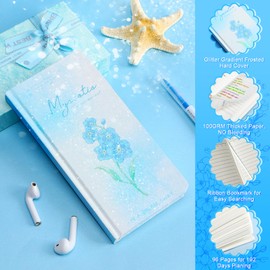 Toplive To Do List Notebook, Glitter Gradient To Do Notepad, Simplified Undated Office School Supplies Daily Tasks Checklist 192 Pages Pocket Daily Planner for Women Girls, Blue Myosotis