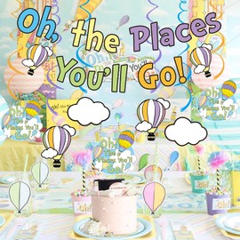 Colorful Dr. Seuss Oh The Places You'll Go Banner Dr. Seuss Graduation Banner Dr. Seuss Graduation Decorations Oh The Places You'll Go Graduation Decorations for 2023 Kindergarten Graduation Party Decorations