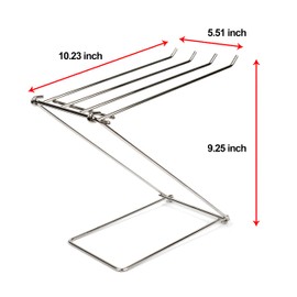 LENITH Stainless Steel Washcloth Holder Dish Rag Cloth Holder, 4 Arms Folding Towel Drying Rack for Kitchen countertop Bathroom, Hand Towel Stand Rack, Silver