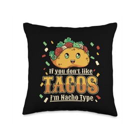 Apparel Taco Cat Love Costume Plush Outfit Gifts If You Don't Like Nacho Type Hard Shell Taco Throw Pillow, 16x16, Multicolor