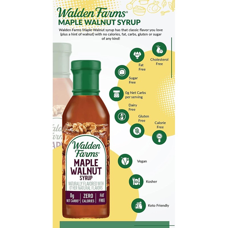 Walden Farms Maple Walnut Syrup – Perfect for Pancakes, Waffles,