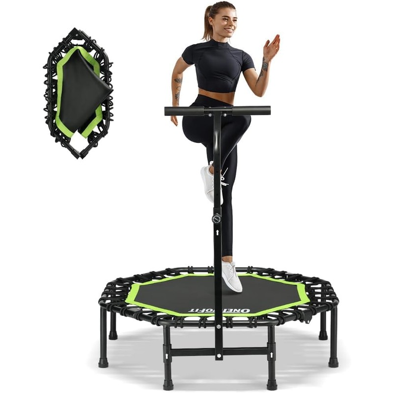 ONETWOFIT Foldable Rebounder Trampoline for Adults, 40/42/45” Mini Fitness Trampoline