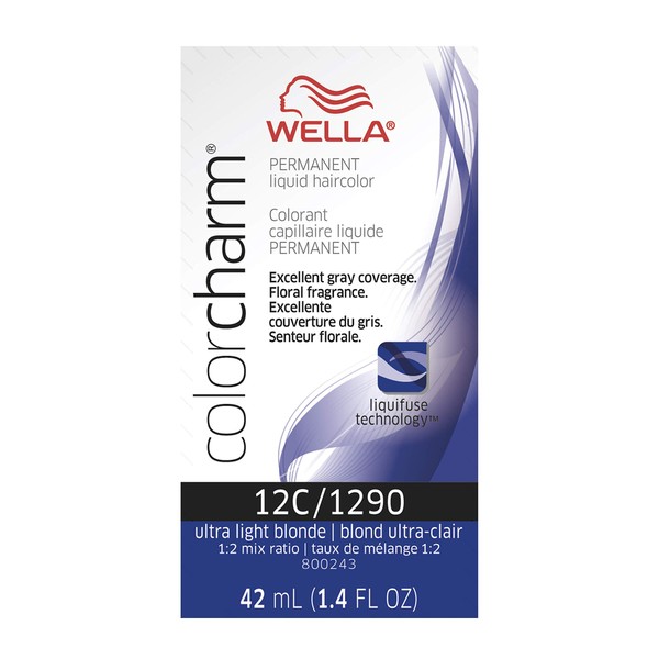 Wella Color Charm Permanent Liquid Hair Color for Gray Coverage Liquid 12C Ultra Light Blonde