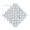 Recycled Glass Mosaic Tile: Arabesque Lantern Pattern, Carrara Marble Look,