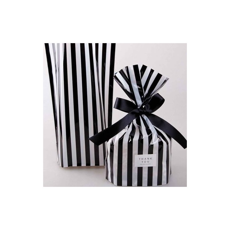 We Moment Black Stripe Clear Cello Bags Candy plastic favor