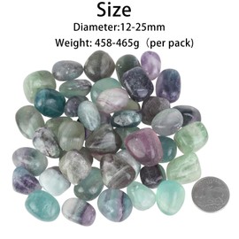 Nupuyai 1lb Fluorite Crystal Stone Set, Irregular Polished Stone Natural Mineral Stone Reiki Chakra Meditation Decorative Stones for Plants Vases Home Table Decor