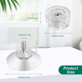 FINELYCR Suction Cup with Thread M4, Pack of 20 Multifunctional Suction Cups 30 mm, Suction Cups for Windows PVC, Strong Adhesion, Suction Cups No Drilling for Windows, Car, Decoration, Hanging