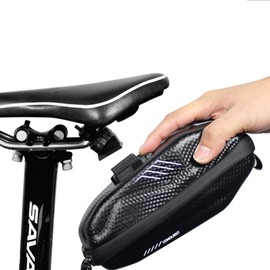 WILD MAN 0.8L Waterproof Fast Release Hard Shell Bike Saddle Bag Under Seat for Mountain Road MTB Bicycle Cycling