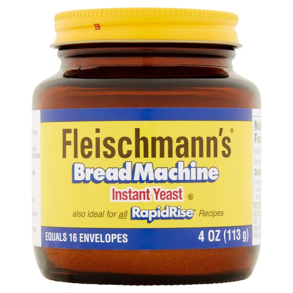 Fleischmann's Bread Machine Yeast, Also Ideal for All Rapid Rise Recipes, Equals 16 Envelopes, 4 oz Jar (Pack of 2)