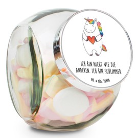 Mr. & Mrs. Panda Sweet Jar Unicorn Heart L 870 ml, Premium Glass, 870 ml