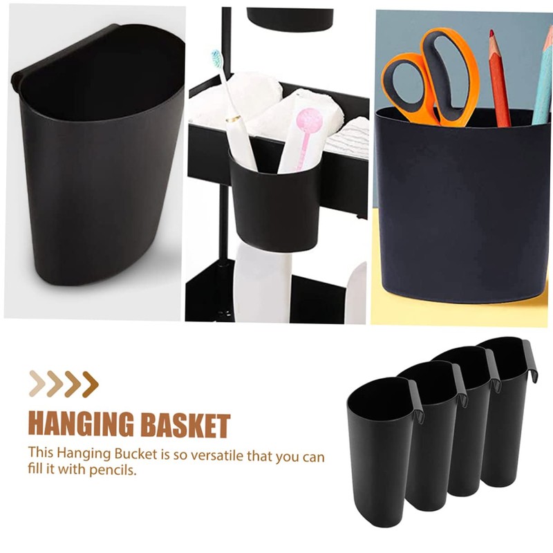 STOBOK Pack of 4 Storage Baskets, Plastic Containers, Hanging Wall