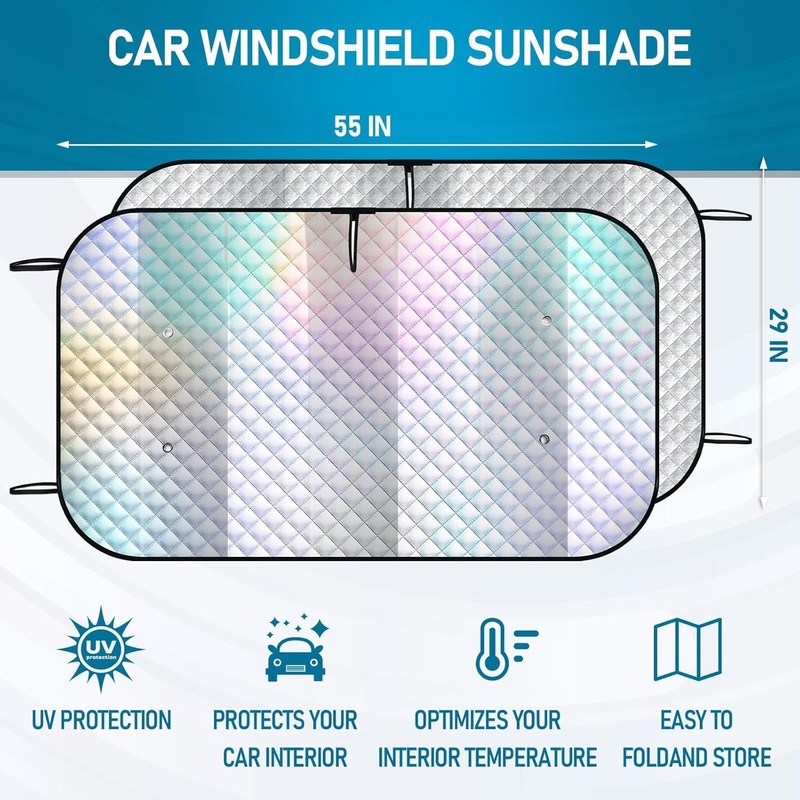 Tavaleu Car Windshield Sun Shade Foldable Car Shades for Front